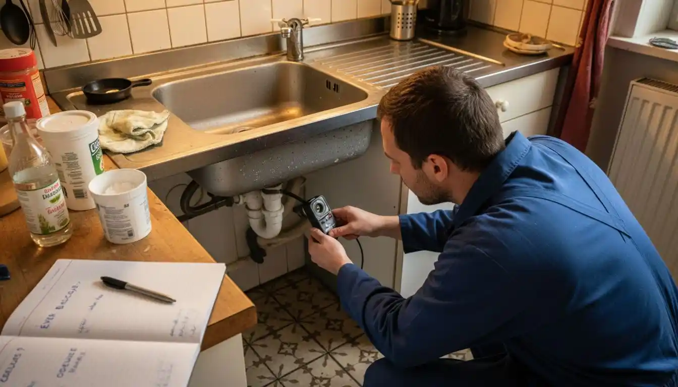 Besoin d’un contrôle des canalisations sous votre évier de cuisine en Belgique ? Faites appel à un professionnel pour une inspection complète et éviter les soucis d’infiltration ou de bouchons.