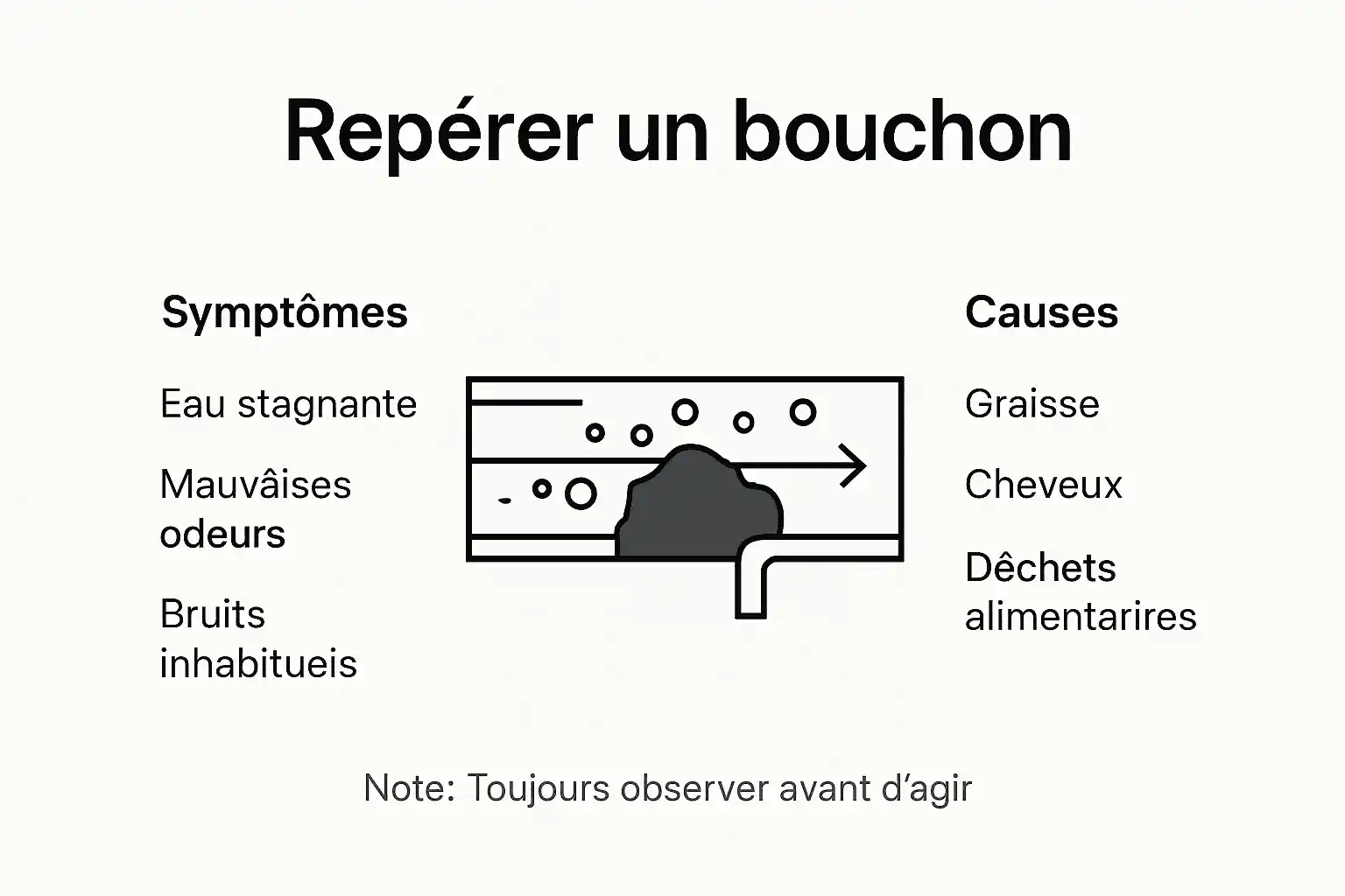 Infographie : comment repérer et comprendre les signes d’un tuyau bouché