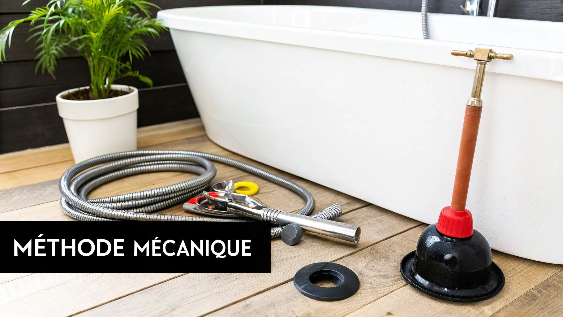 Déboucher une baignoire avec des outils manuels