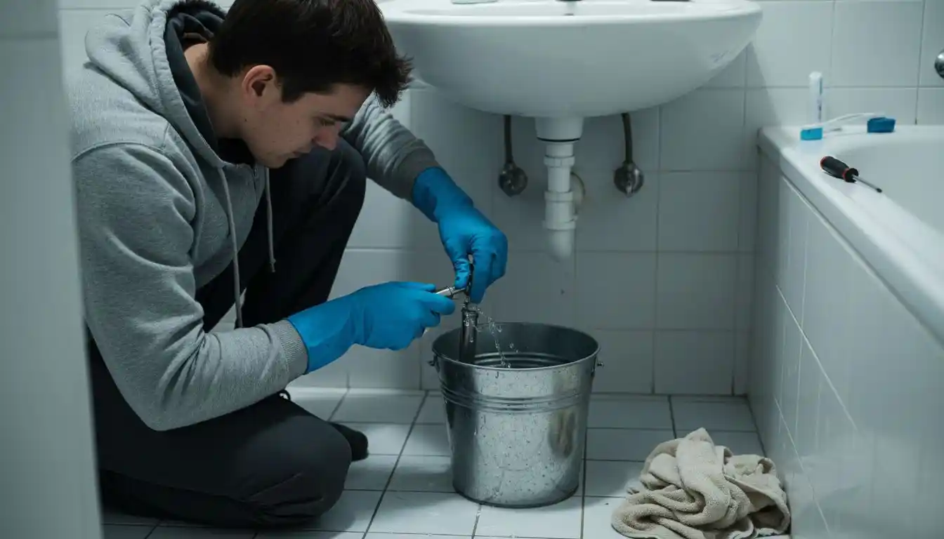 Désencrasser à la main le siphon du lavabo