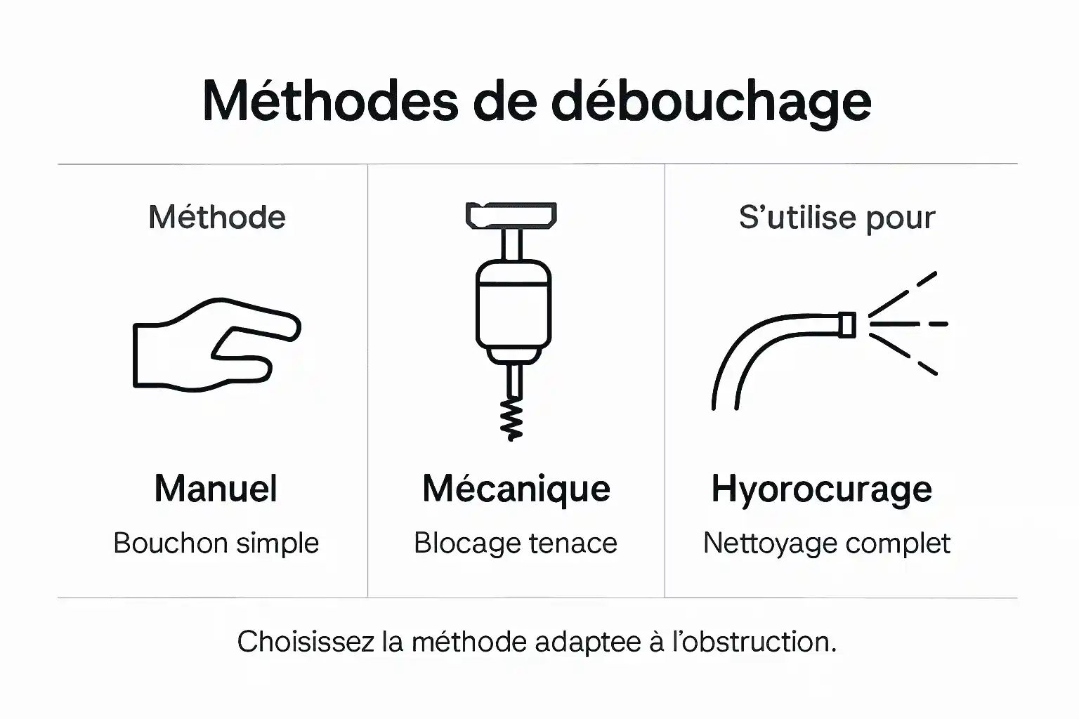 Tout savoir sur les différentes techniques pour déboucher vos canalisations : notre infographie pratique