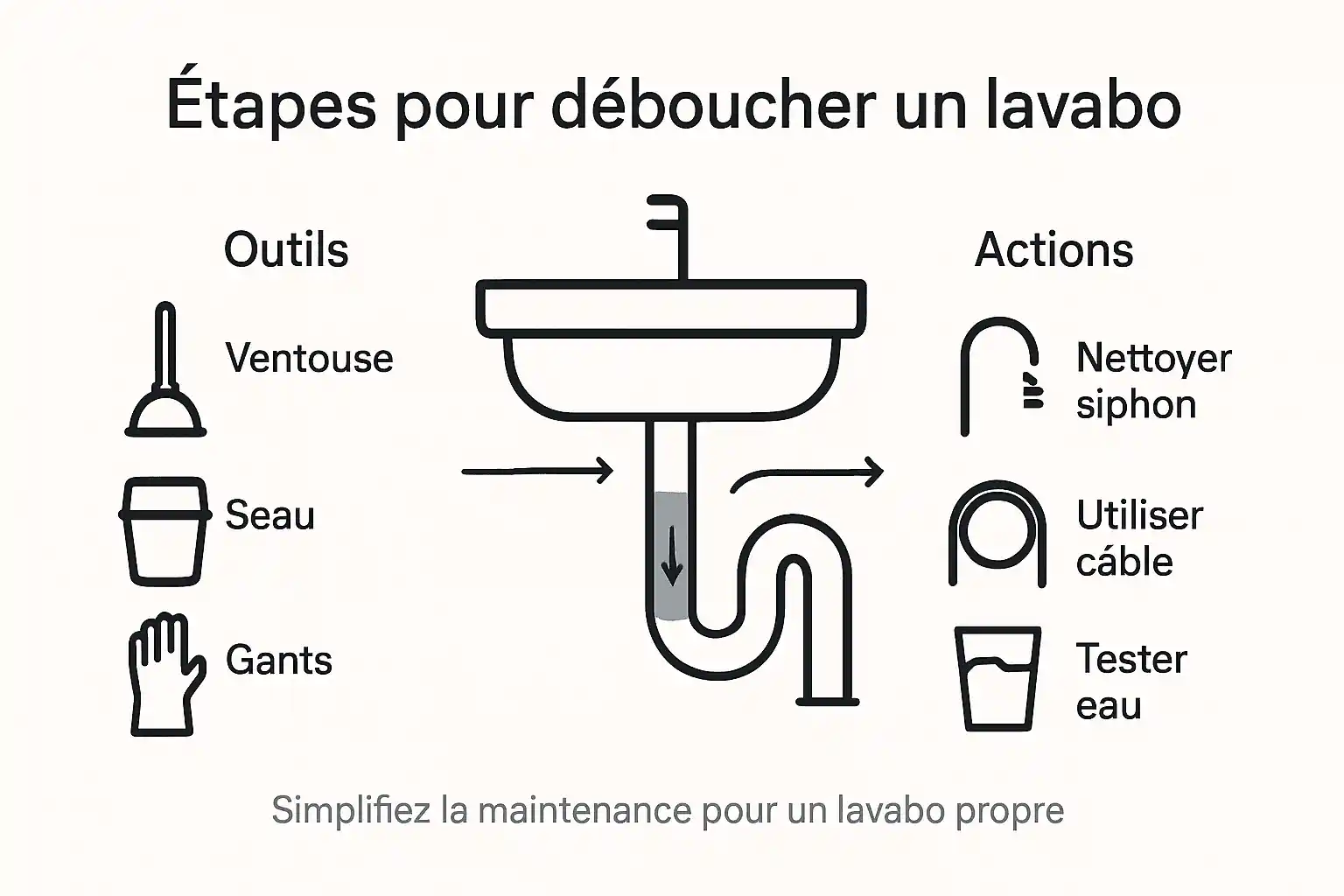 Les étapes essentielles pour déboucher efficacement un lavabo en un coup d’œil