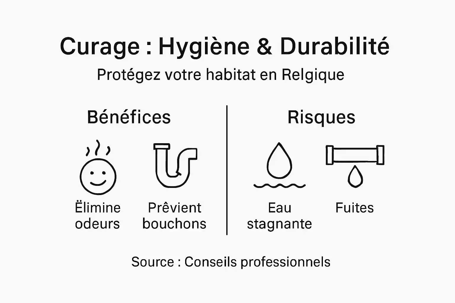 Infographie : les avantages et les inconvénients du débouchage des canalisations