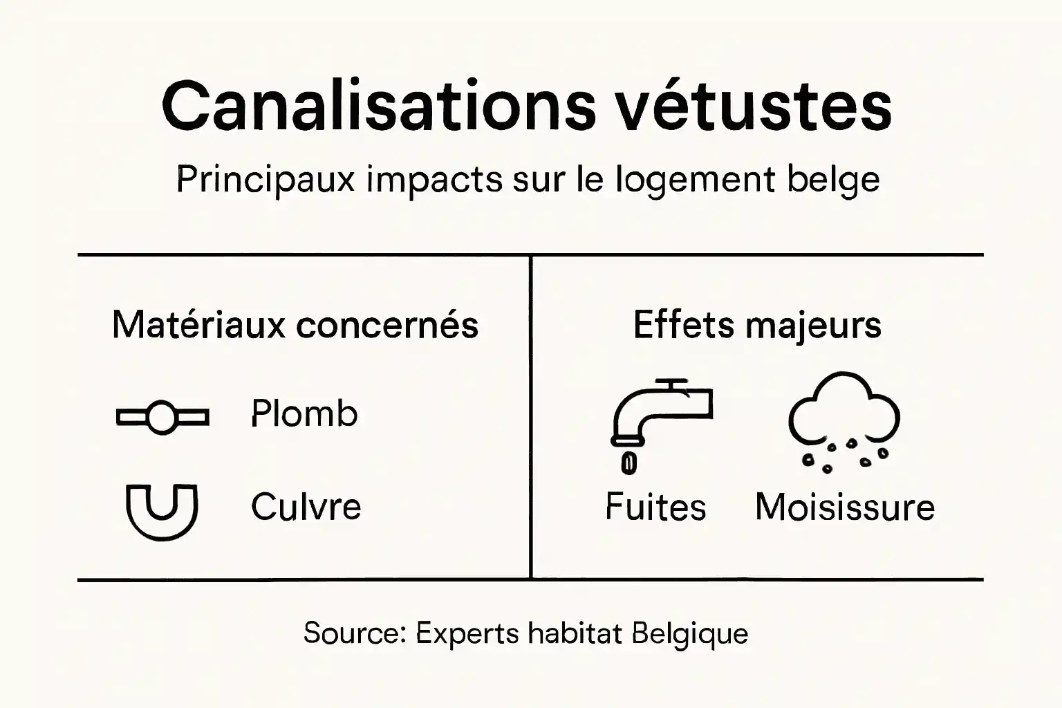 Infographie : les conséquences des canalisations vieillissantes en Belgique