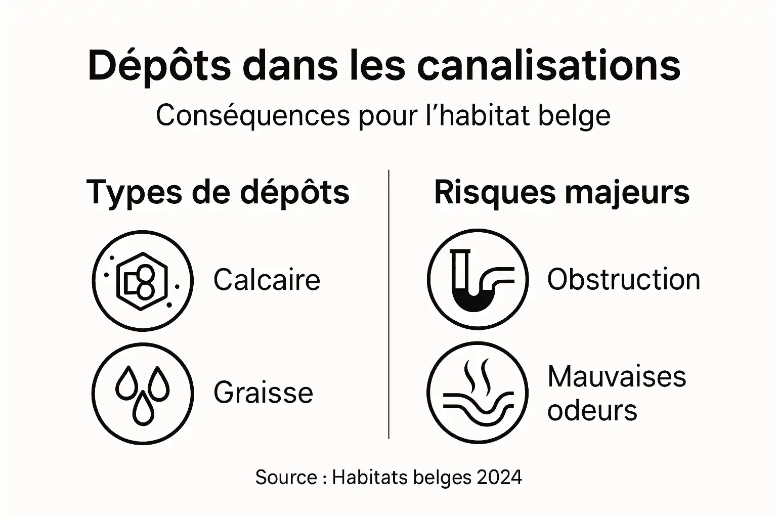 Infographie : les conséquences des dépôts dans les canalisations