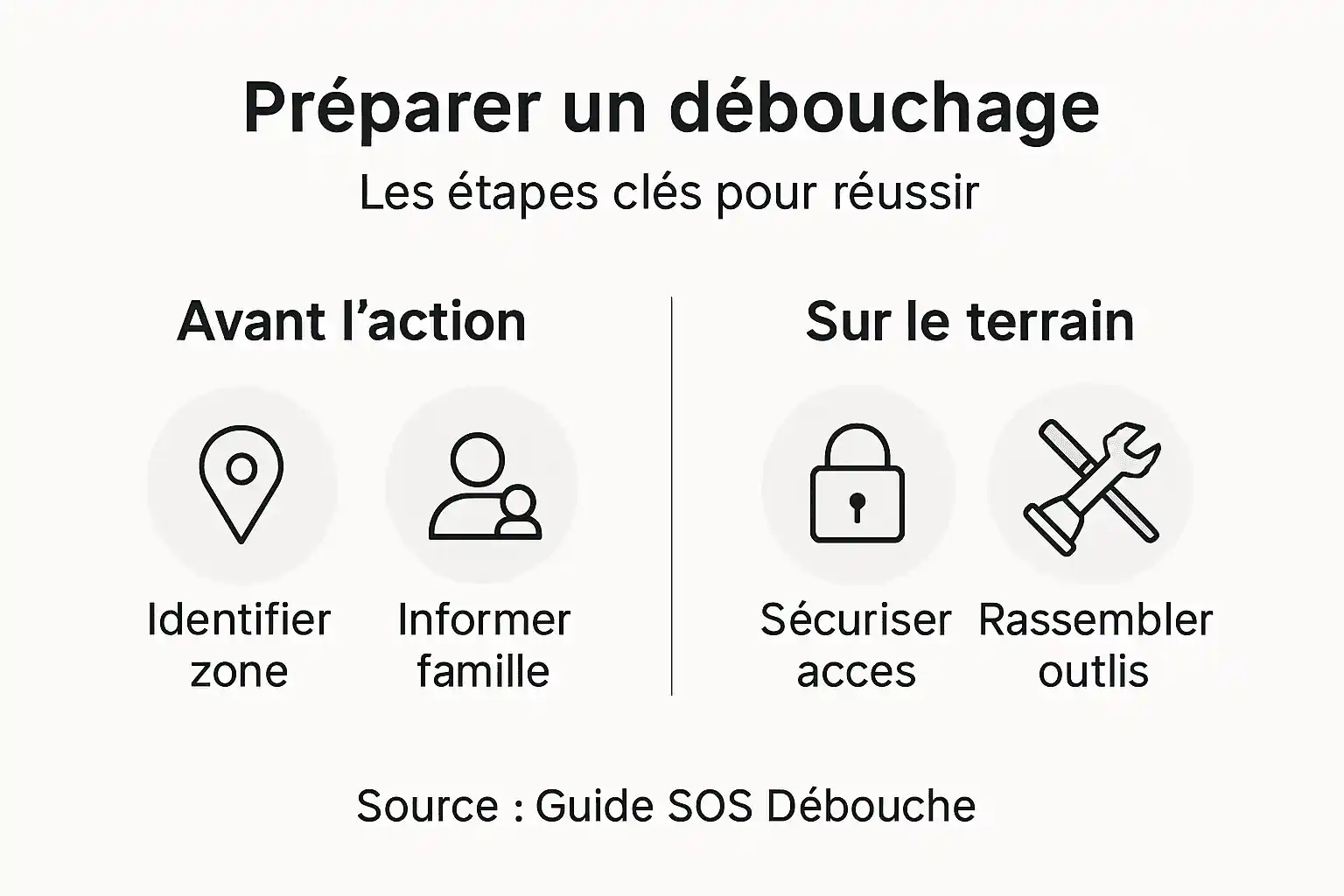 Infographie : les étapes essentielles pour bien préparer un débouchage