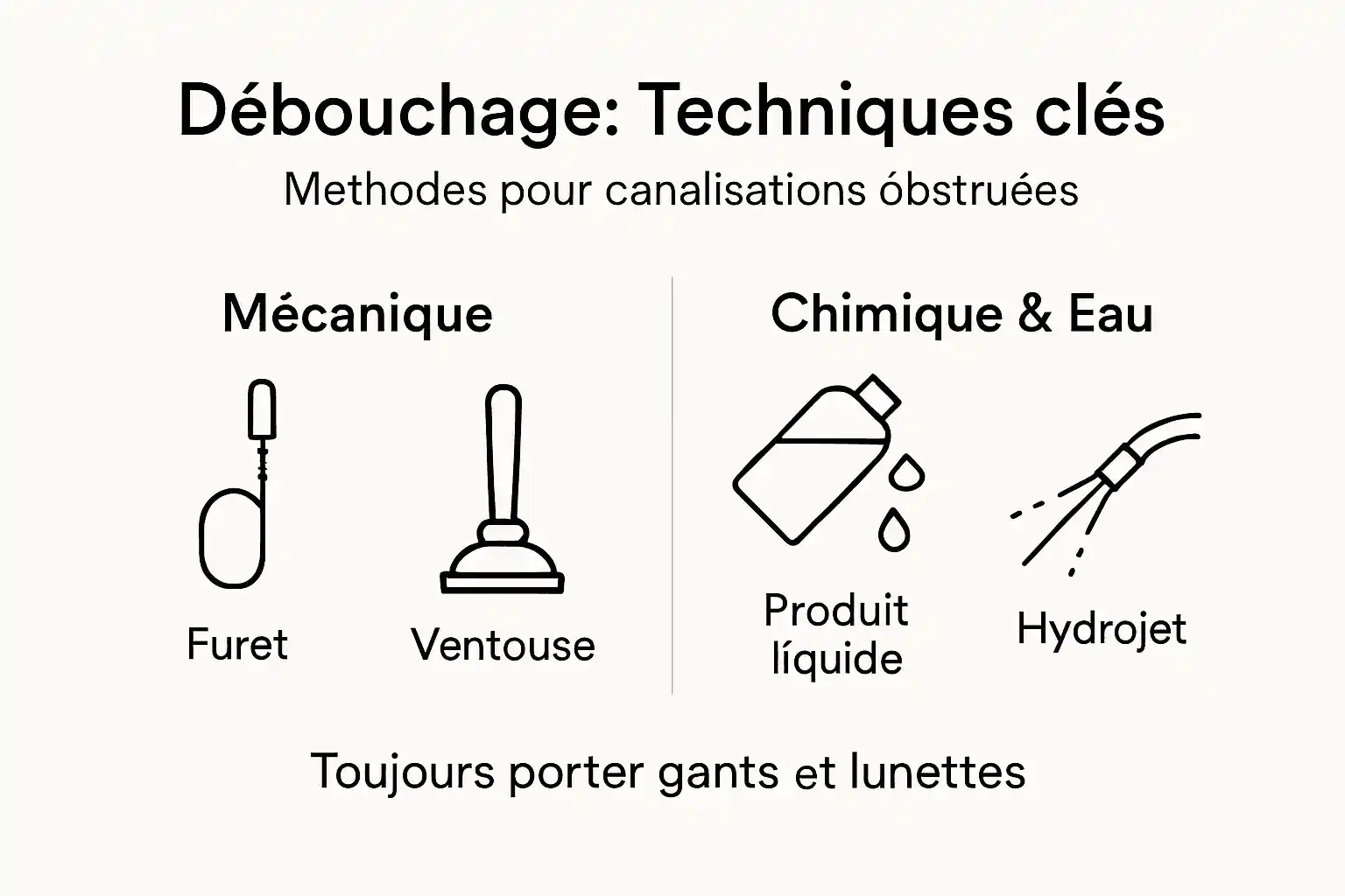Infographie : les méthodes efficaces de débouchage utilisées par les professionnels