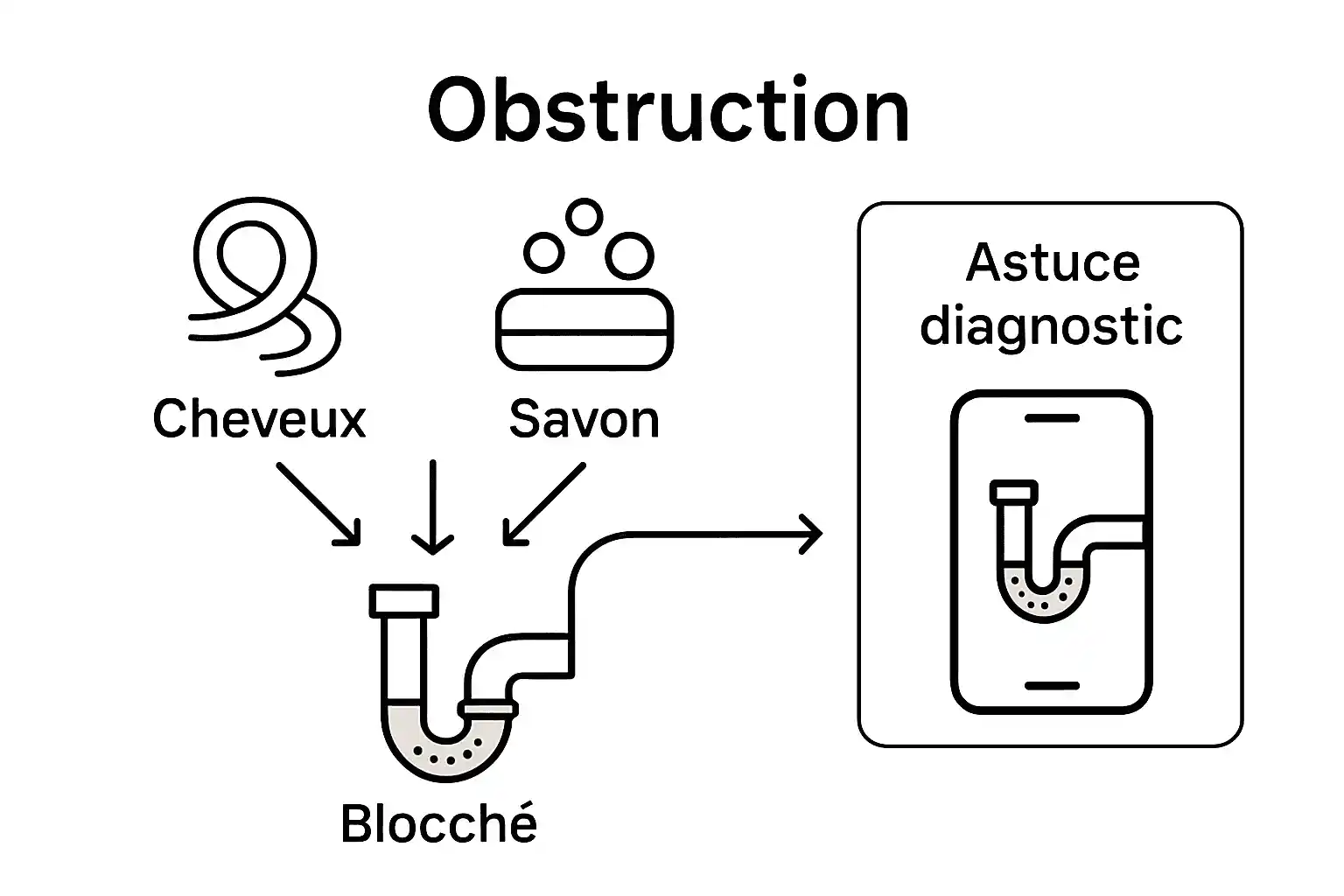 Infographie : les principales causes de bouchons dans la douche