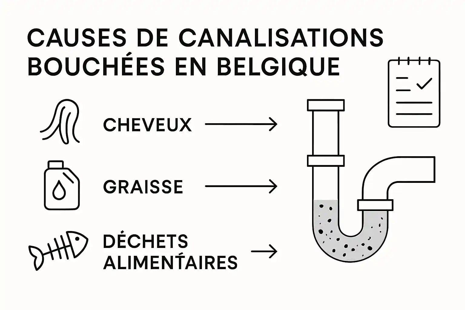 Les principales causes des canalisations bouchées en images