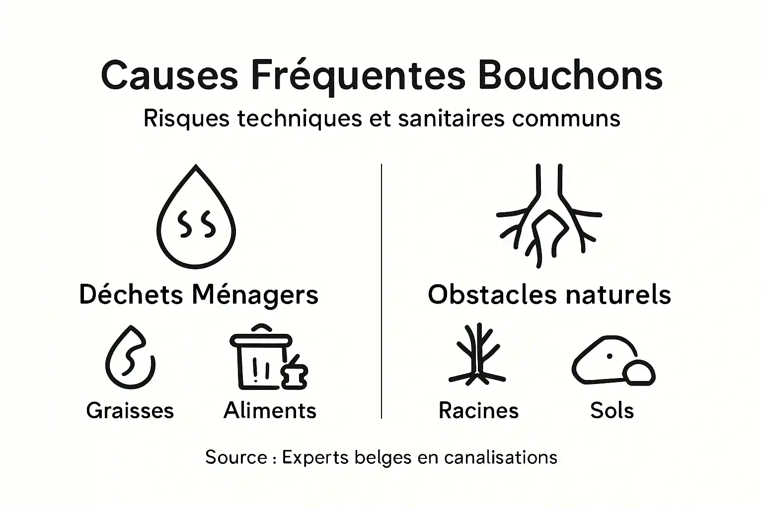 Infographie : les principales raisons des canalisations bouchées